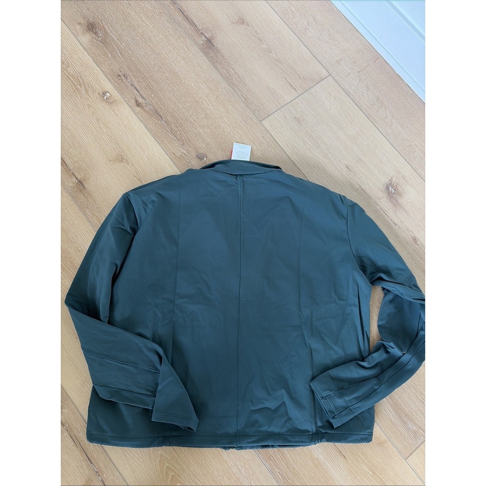 Spanx Active Brushed Track Jacket Size XL Green Full Zip Pockets Stretch Gym - Picture 6 of 6